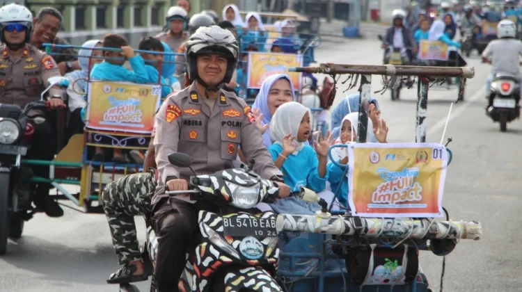 Mahasiswa STIK 83 Pawai Sambut Ramadan Bersama Anak Yatim