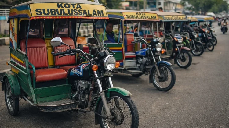 Becak Motor di Subulussalam Sepi Penumpang