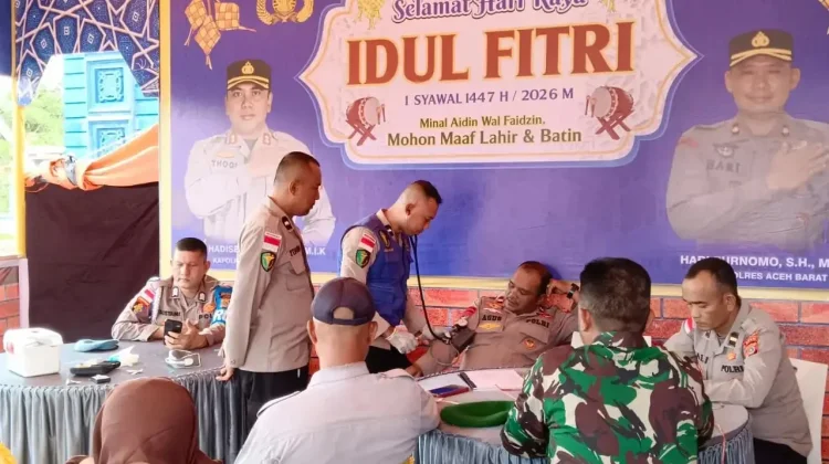 Sidokkes Polres Aceh Barat Periksa Kesehatan Personel Pos Operasi Ketupat