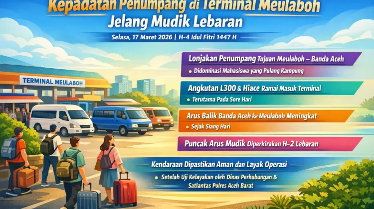 Pemudik Lebaran Mulai Berdatangan di Terminal Meulaboh M