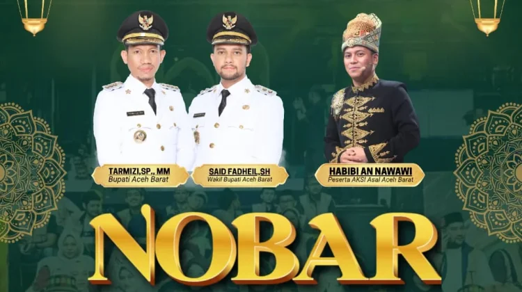 Masyarakat Aceh barat nonton bareng di pendopo