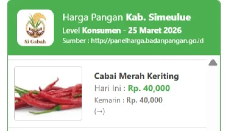 Harga Pangan di Simeulue Stabil, Sejumlah Komoditas Masih Tinggi