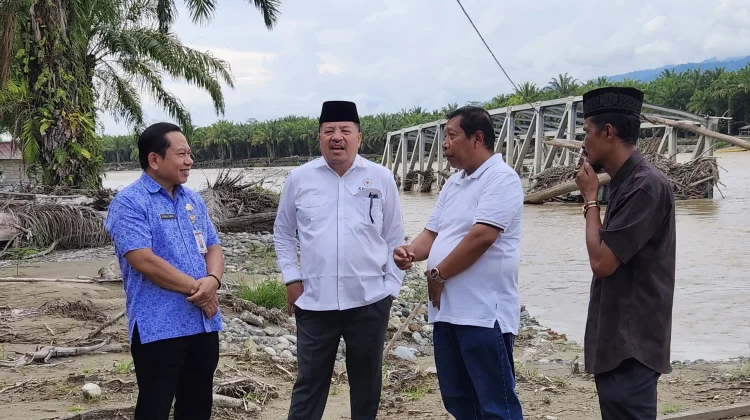 Kemendagri Tinjau Jembatan Putus di Alue Wakie Nagan Raya
