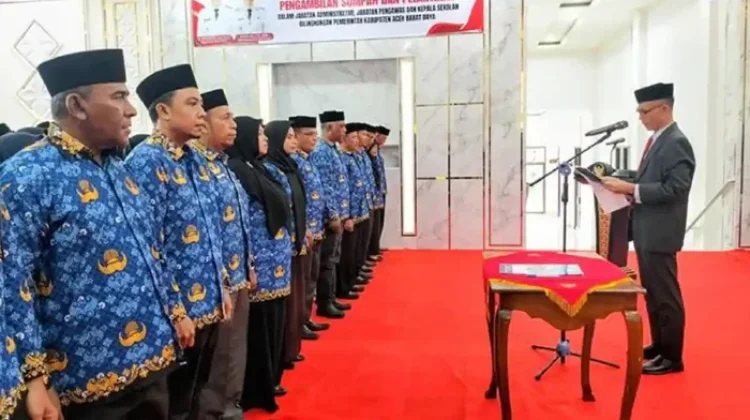 Wabup Abdya Lantik 124 Pejabat, Tekankan Integritas ASN