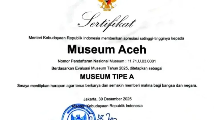 Museum Aceh Raih Predikat Museum Tipe A