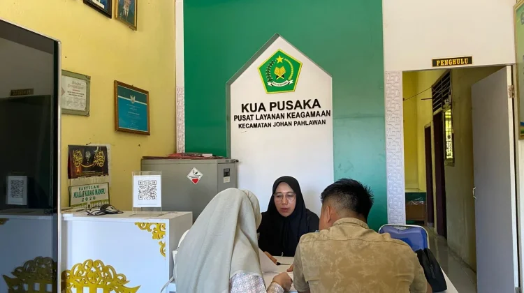 Pasca Lebaran, Antusiasme Pendaftaran Nikah di KUA Johan Pahlawan Tetap Tinggi