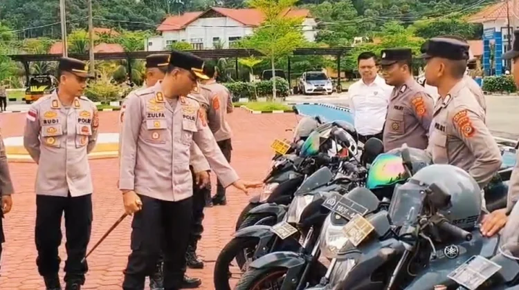 Kapolres Aceh Jaya Cek Kendaraan Dinas Roda Dua