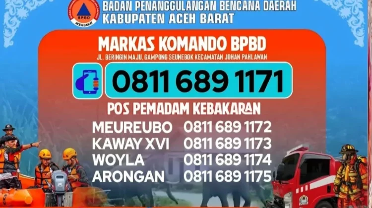 BPBD Aceh Barat Perkuat Respon Cepat Melalui Layanan Kontak Darurat Terpadu