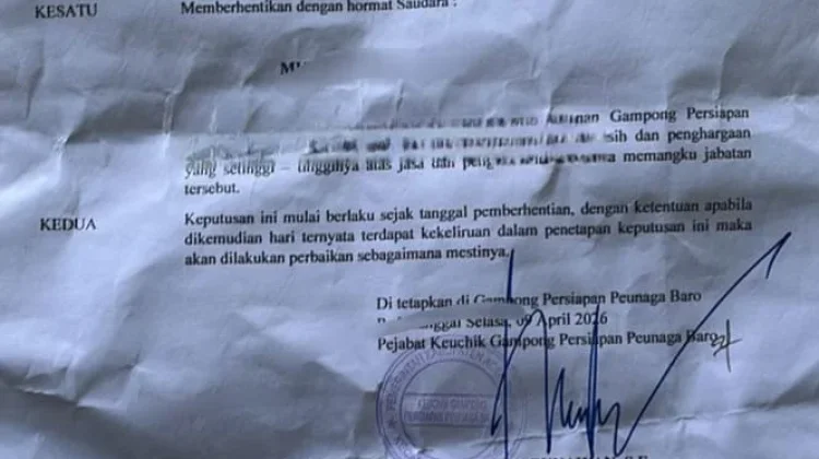 Berhentikan Seluruh Perangkat Desa, ASN Pj Keuchik di Aceh Barat Dinilai Arogan