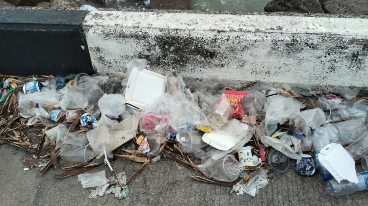 Minim Kesadaran Masyarakat, Sampah Berserakan di Pelabuhan Ujung Karang