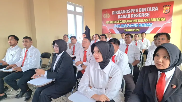 Personel Satreskrim Polres Aceh Barat Ikuti Dikbangpes Reserse Daring Nasional