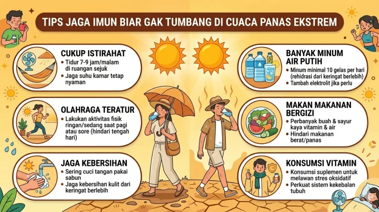 Tips Jaga Imun Biar Nggak Tumbang di Cuaca Panas Ekstrem