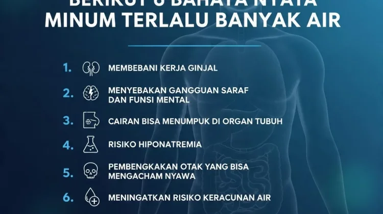 Berikut 6 Bahaya Nyata Minum Terlalu Banyak Air