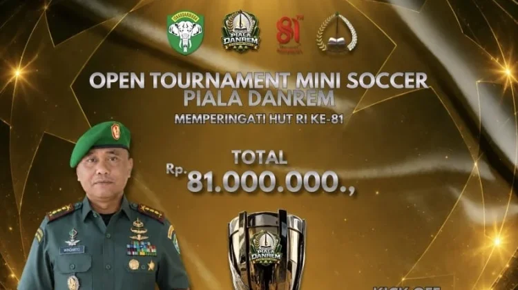 Korem 012 TU Gelar Turnamen Mini Soccer Piala Danrem 2026