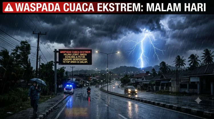 Waspada! Cuaca Ekstrem Berpotensi Terjadi saat Malam Hari