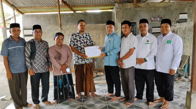 LAZISNU Aceh Barat Bantu Pembangunan Meunasah Teuku Umar