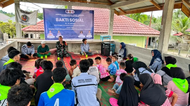 Mahasiswa HMTI-UTU Gelar Baksos dan Edukasi Pentingnya Pengawasan Anak di Canggai
