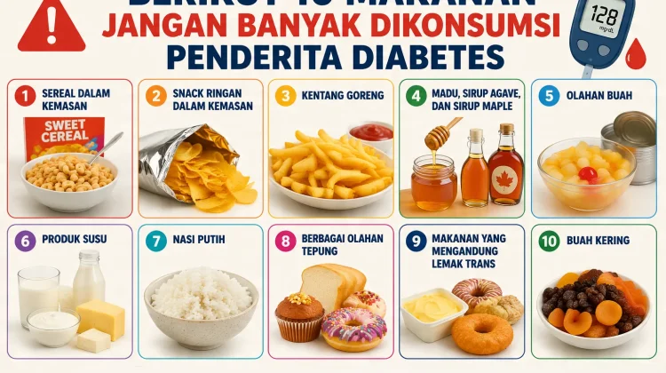 Berikut 10 Makanan Jangan Banyak Dikonsumsi Penderita Diabetes