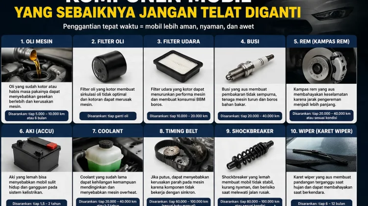 Komponen Mobil yang Sebaiknya Jangan Telat Diganti