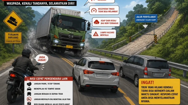 Kenali Truk Hilang Kendali, Selamatkan Diri sebelum Terlambat
