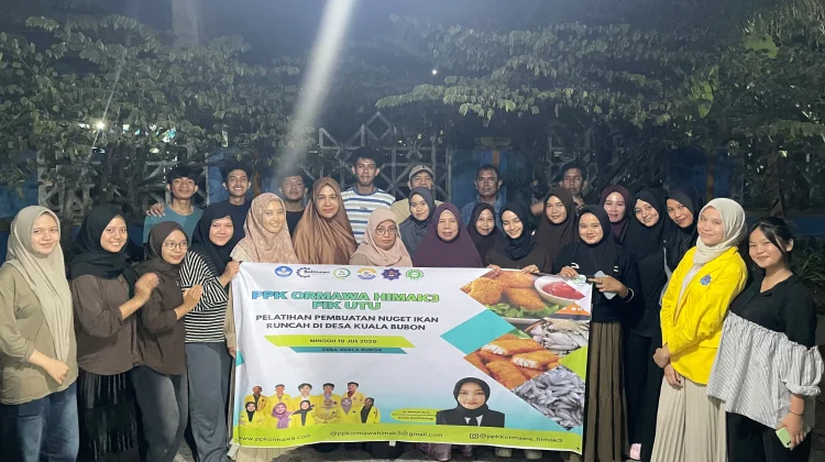 Mahasiswa UTU Gelar Pelatihan Pembuatan Nugget Ikan Runcah di Desa Kuala Bubon