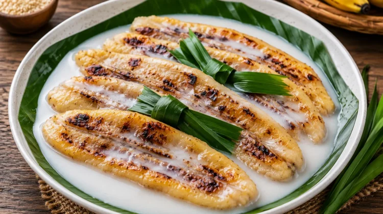 Resep Pisang Gapit Tradisional, Perpaduan Pisang Bakar dan Kuah Santan yang Lezat