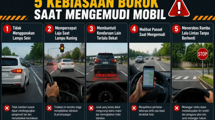 Berikut 5 Kebiasaan Buruk Saat Mengemudi Mobil