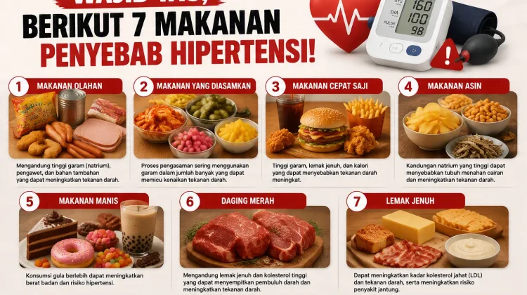 Wajib Tau, Berikut 7 Makanan Penyebab Hipertensi!