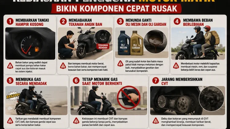 Kebiasaan Pengguna Motor Matik Bikin Komponen Cepat Rusak
