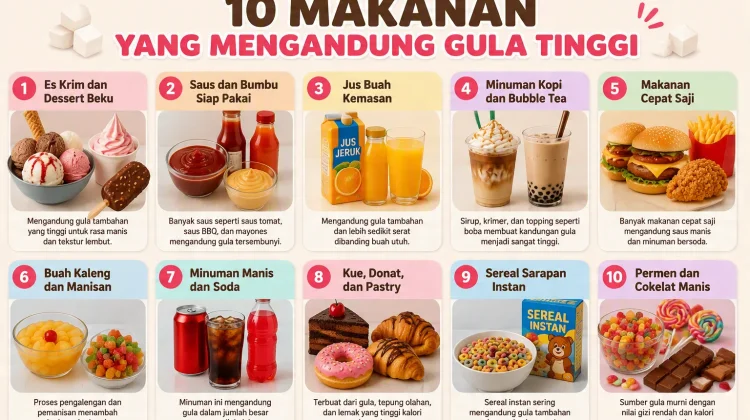 Berikut Daftar Makanan yang Mengandung Gula Tinggi