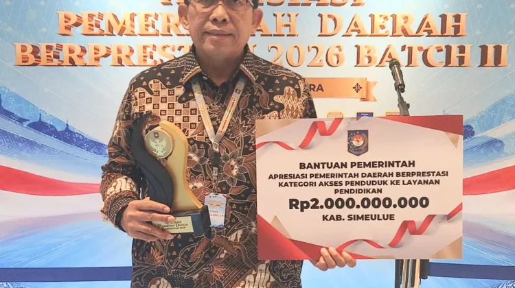 Simeulue Sabet Penghargaan Apresiasi Pemda Berprestasi