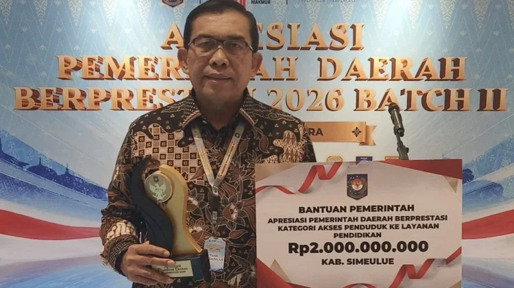 Simeulue Raih Penghargaan Terbaik I Layanan Pendidikan Tingkat Kabupaten 2026