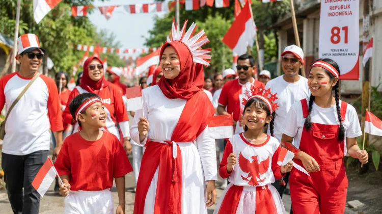 Kostum Merah Putih, Warga Mendadak Jadi Fashion Stylist