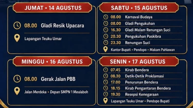 HUT ke-81 RI di Aceh Barat, Berikut Rangkaiannya