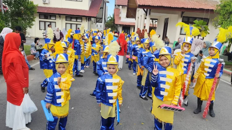 Meriahkan HUT RI, DrumBand SD Negri 01 Percontohan Unjuk Kebolehan
