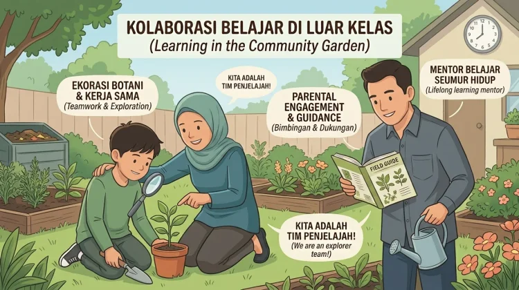 Anak Belajar, Orang Tua Ikut Jadi Teman Sekolah