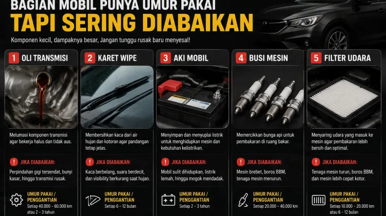 Bagian Mobil Punya Umur Pakai tapi Sering Diabaikan