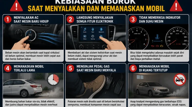 Berikut Kebiasaan Buruk saat Menyalakan dan Memanaskan Mobil