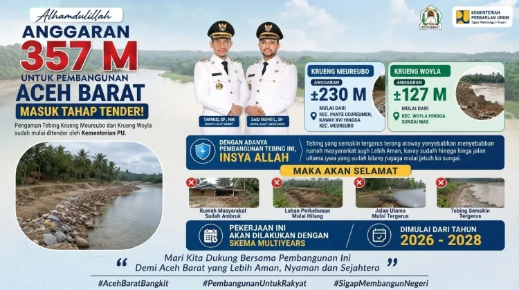 Bupati Tarmizi Sukses Bawa Pulang Anggaran Rp357 Miliar Pengamanan Tebing Sungai