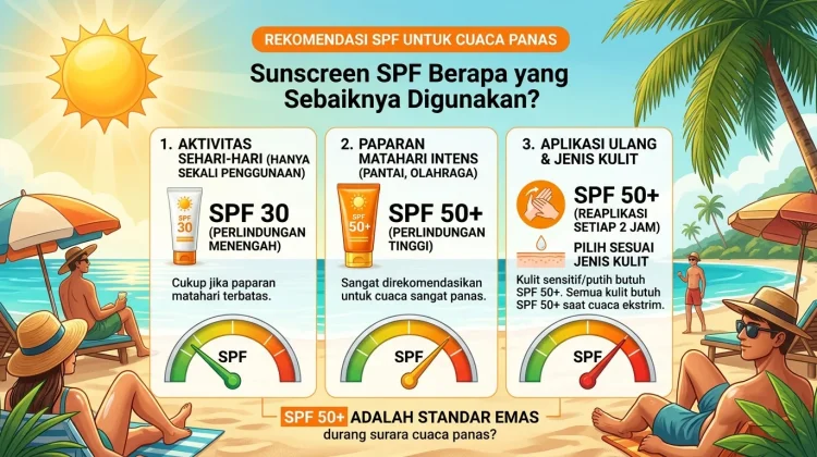 Cuaca Panas, Sunscreen SPF Berapa yang Sebaiknya Digunakan?