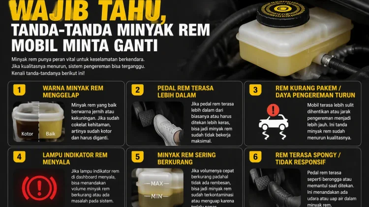 Wajib Tahu, Tanda-Tanda Minyak Rem Mobil Minta Ganti