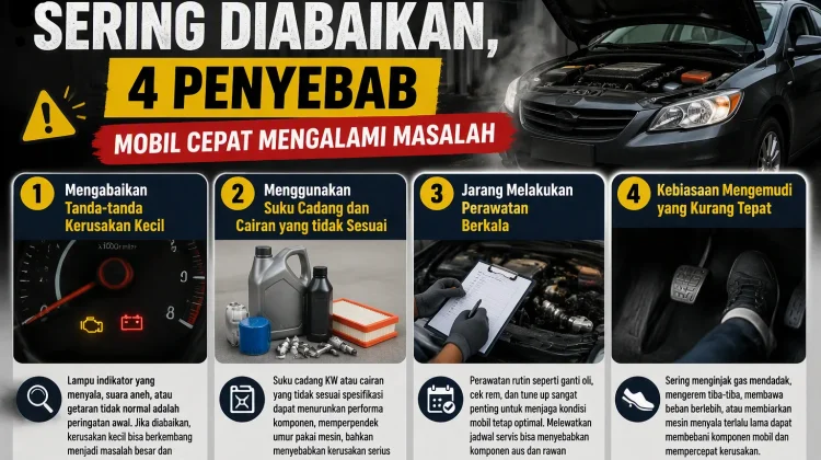 Sering Diabaikan, 4 Penyebab Mobil Cepat Mengalami Masalah