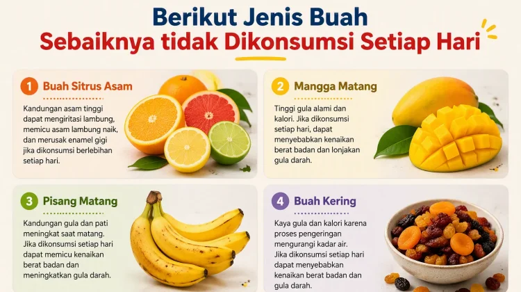 Berikut Jenis Buah Sebaiknya tidak Dikonsumsi Setiap Hari