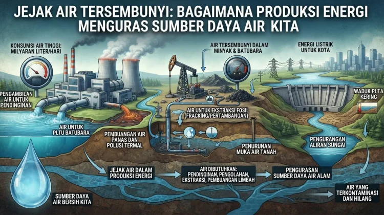 Jejak Air Tersembunyi, Bagaimana Produksi Energi Menguras Sumber Daya Air
