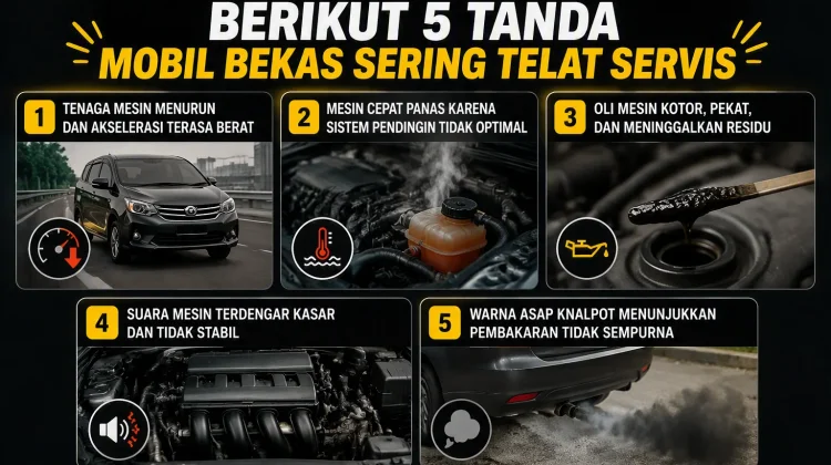 Berikut 5 Tanda Mobil Bekas Sering Telat Servis