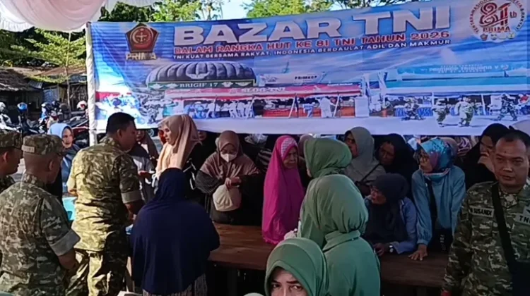 HUT ke-81 TNI, Kodim 0105/Abar Gelar Pasar Murah