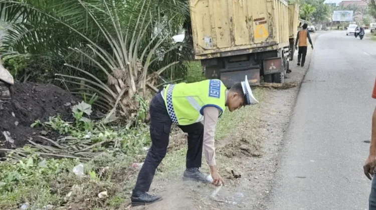 Satlantas Polres Aceh Barat Tangani Kecelakaan Tunggal di Meureubo