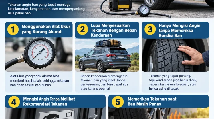 Berikut 5 Kesalahan saat Menambah Angin Ban Mobil