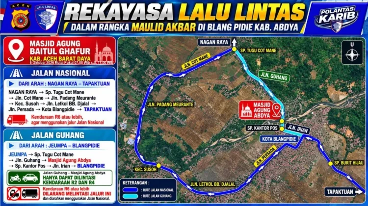 jelang Maulid Akbar Satlantas Polres Abdya Rekayasa Arus Lalu Lintas