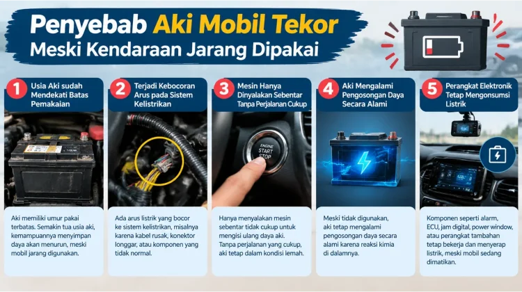 Penyebab Aki Mobil Tekor meski Kendaraan Jarang Dipakai